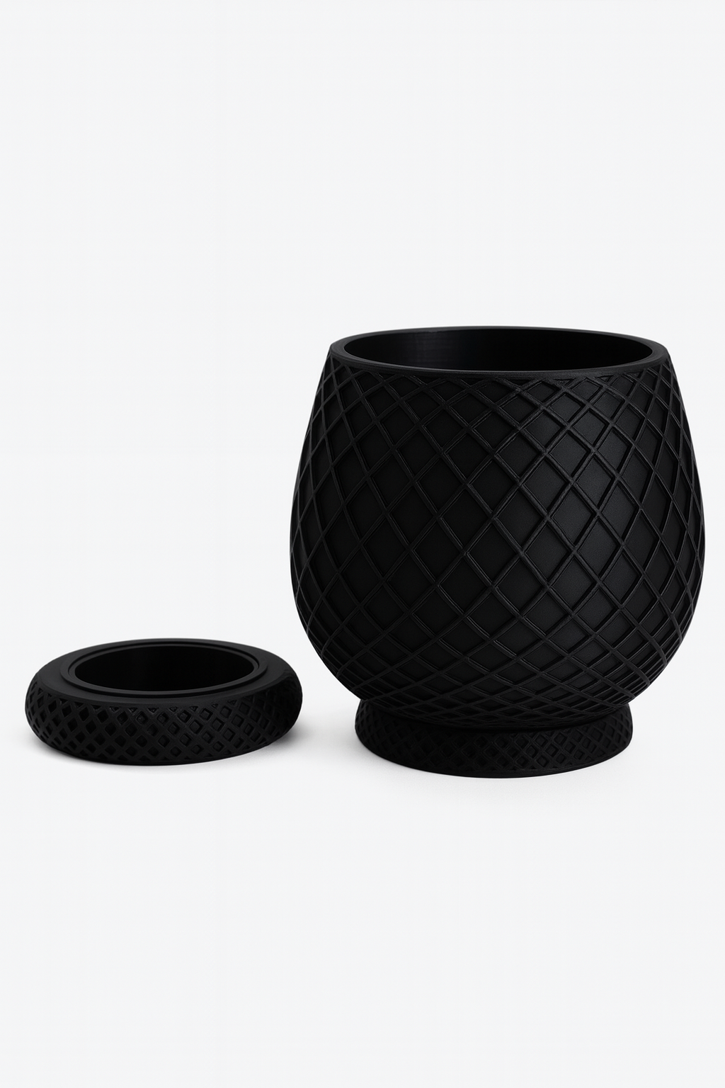 Maceta Decorativa Diamond Noir con Base